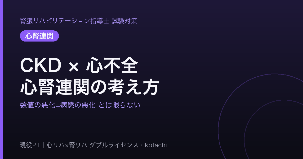 心腎連関｜CKD×心不全患者のリハビリの考え方